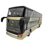 Macheta metal Autobuz Setra auriu etajat 1:32 model autocar turistic cu usi si compartimente deschise sunet si lumini - imagine 4