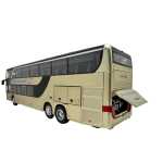 Macheta metal Autobuz Setra auriu etajat 1:32 model autocar turistic cu usi si compartimente deschise sunet si lumini - imagine 10