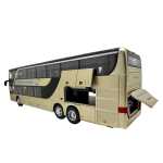 Macheta metal Autobuz Setra auriu etajat 1:32 model autocar turistic cu usi si compartimente deschise sunet si lumini - imagine 12