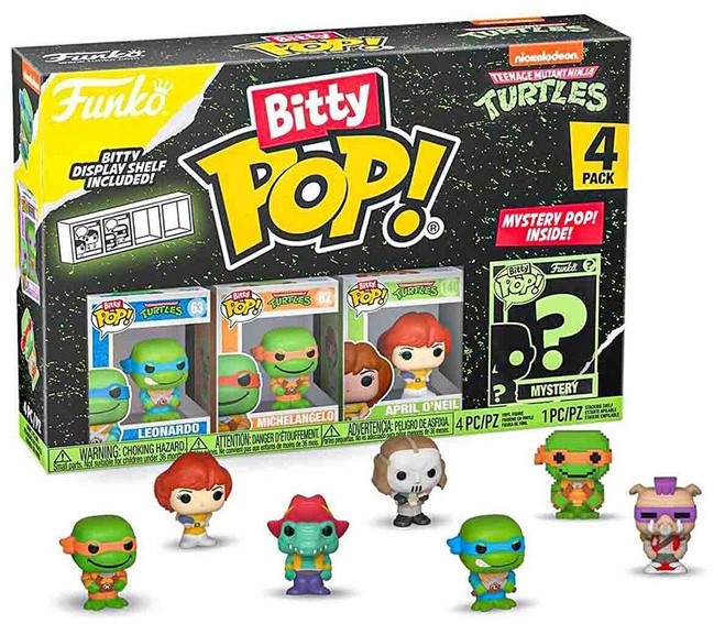 bitty-pop-teenage-mutant-ninja-turtles-leonardo-4-pack-9-5x14cm Set 4 Figurine Funko Bitty Pop! Teenage Mutant Ninja Turtles (TMNT) - Leonardo, Michelangelo, April O'Neil & Mystery - imagine 1
