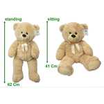 Urs de plus gigant 62 cm cremos cu funda eleganta din satin - imagine 2