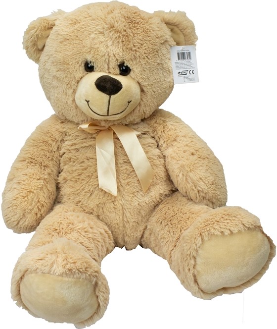 plush-bear-62cm-3 Urs de plus gigant 62 cm cremos cu funda eleganta din satin - imagine 1