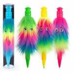 Pix cu bila Fluffy Jumbo Kuli Herbs cu puf multicolor si ochi mobili