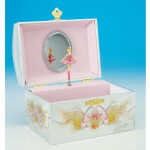 Cutie Bijuterii Muzicala cu Cheita 2 Balerine si Oglinda Melodie Swan Lake Stil Vintage 15 cm - imagine 2