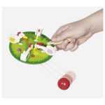 Jucarie din lemn 4 gaini care ciugulesc pe suport circular 12cm - imagine 3