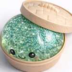 Jucarie antistres Squishy Dumpling cu sclipici si recipient 10 cm - imagine 6