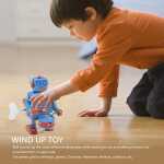 Robotel Tobosar Blue 10 cm Jucarie Mecanica din Metal cu Cheita Stil Retro Vintage - imagine 7