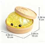 Jucarie antistres Squishy Dumpling cu sclipici si recipient 10 cm - imagine 2