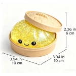 Jucarie antistres Squishy Dumpling cu sclipici si recipient 10 cm - imagine 2