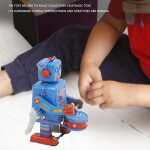Robotel Tobosar Blue 10 cm Jucarie Mecanica din Metal cu Cheita Stil Retro Vintage - imagine 6