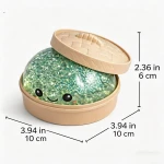 Jucarie antistres Squishy Dumpling cu sclipici si recipient 10 cm - imagine 7