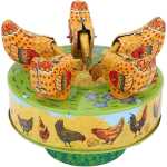 Jucarie Mecanica din Metal Gainuse care Ciugulesc stil Retro Vintage 14 cm - imagine 2