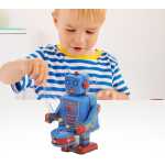 Robotel Tobosar Blue 10 cm Jucarie Mecanica din Metal cu Cheita Stil Retro Vintage - imagine 5