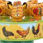 Jucarie Mecanica din Metal Gainuse care Ciugulesc stil Retro Vintage 14 cm - imagine 5