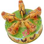 Jucarie Mecanica din Metal Gainuse care Ciugulesc stil Retro Vintage 14 cm