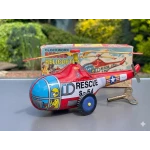 Elicopter Salvare Rescue S-54 Jucarie Mecanica din Metal cu Cheita Stil Retro Vintage