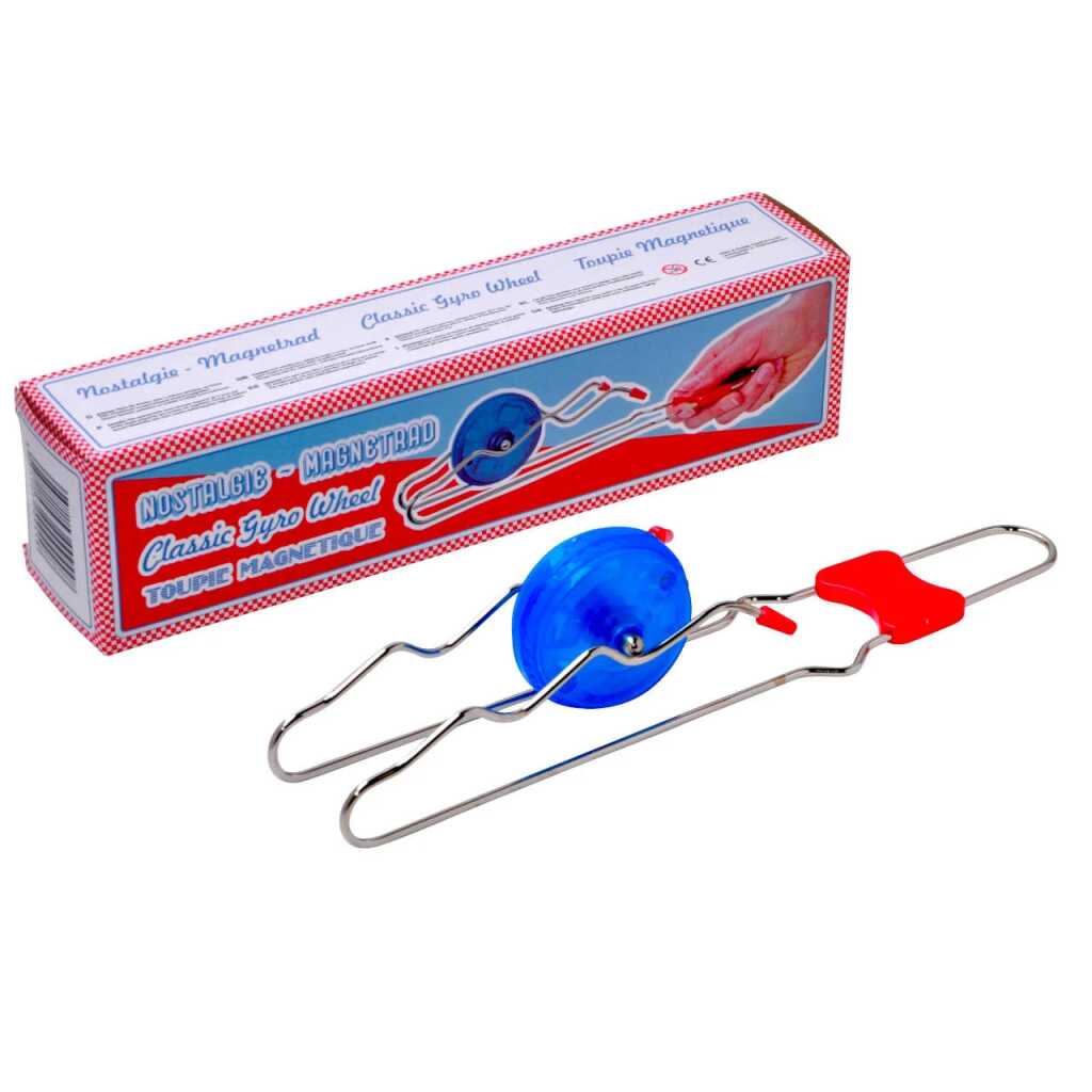 Jucarie Magnetica de Indemanare Gyro Wheel Roata Giroscopica pe Sine Stil Retro Vintage