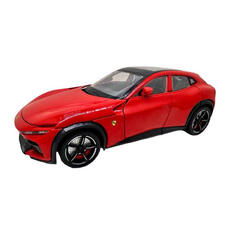 Macheta replica Ferrari Purosangue rosu 1:24 metal lumini sunete usi si capote functionale