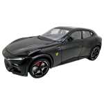 Macheta replica Ferrari Purosangue negru 1:24 metal lumini sunete usi si capote functionale