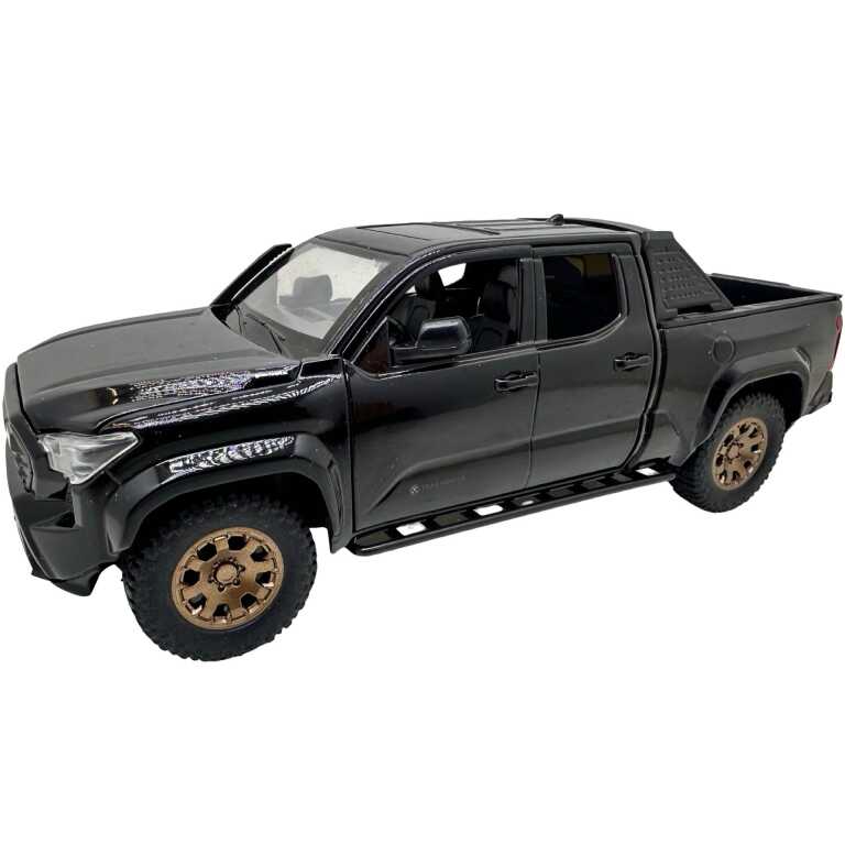 Macheta Toyota Tacoma 1:24 replica metal negru lumini si sunete usi si capota functionale