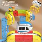 Set Tren Magnetic DIY Railcar & Magnetic Train 62 piese pista modulara copii - imagine 6