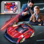 Masina Spiderman telecomandata tip pistol laser 3 in 1 Spider Racing cu lumini si sunete control 2.4GHz - imagine 3