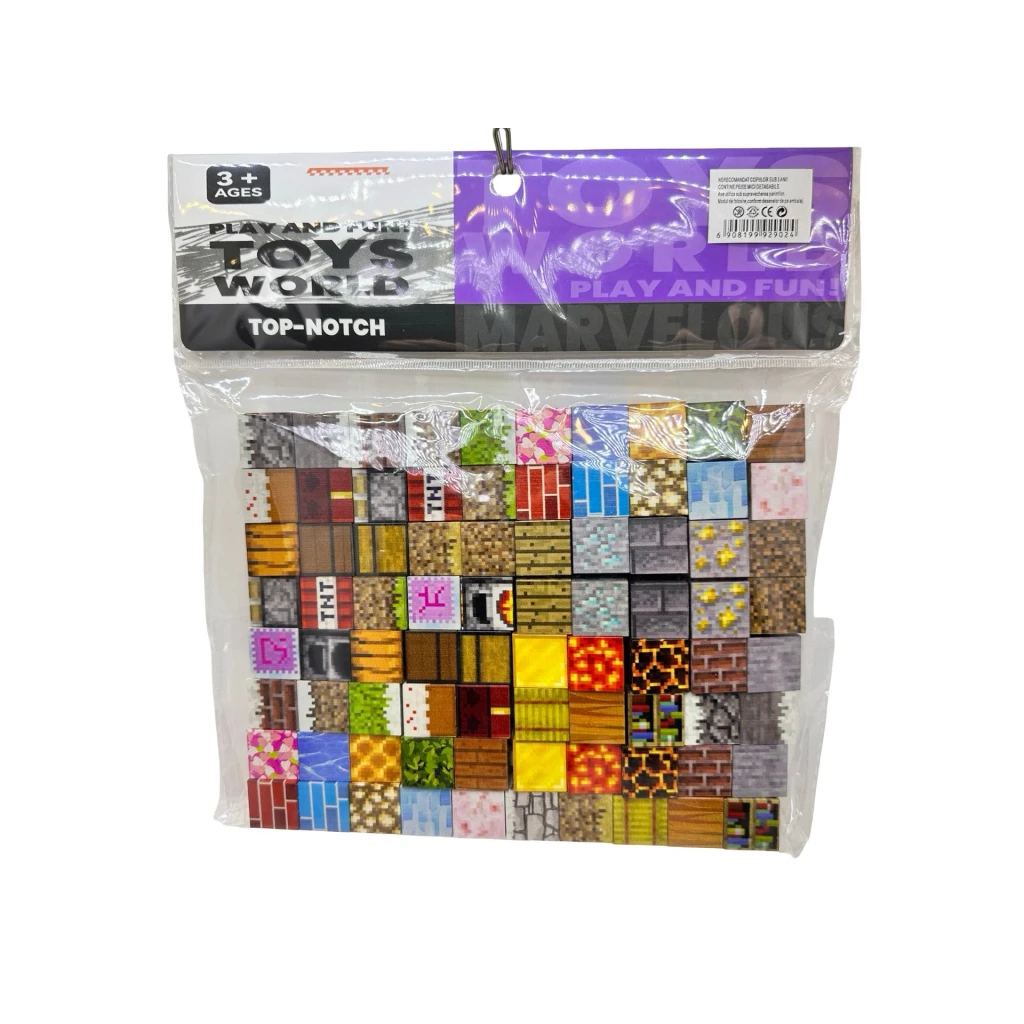 Set Cuburi Constructie magnetic Minecraft creativ multicolor joc educativ copii