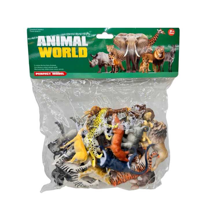 Set figurine animale salbatice Animal World 12-16 piese figurine realiste safari copii