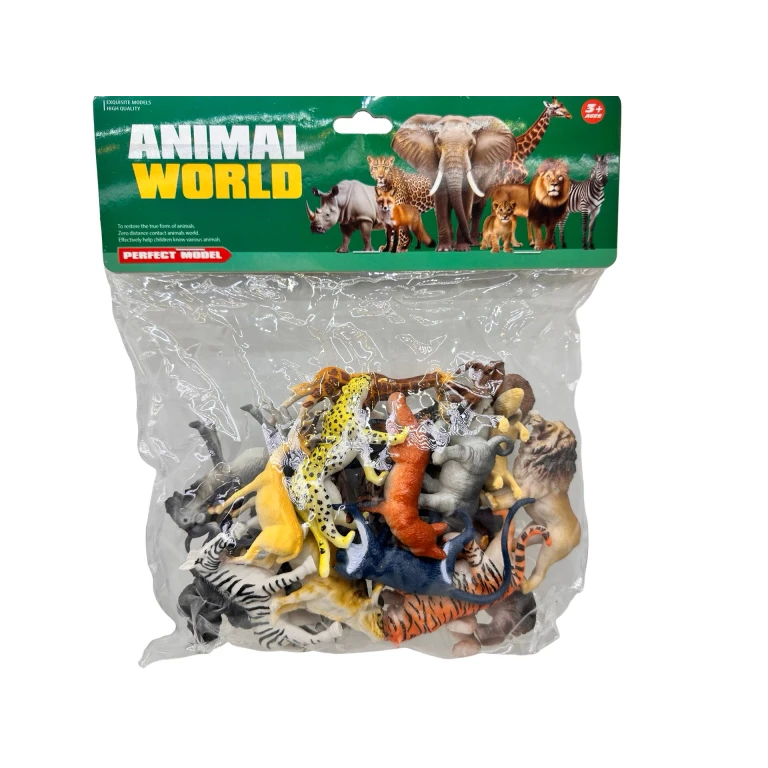 Set figurine animale salbatice Animal World 12-16 piese figurine realiste safari copii