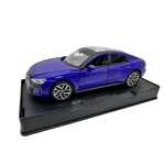 Macheta Audi e-tron GT albastru 1:32 metal die-cast lumini si sunete usi capota si portbagaj deschise