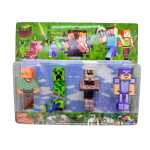 Set 4 figurine 12 cm tip Minecraft Creeper cu accesorii arme si unelte