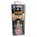 Jucarie Kendama King Size din lemn profesionala cu snur si motive traditionale