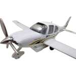 Macheta avion Piper Seneca N4160 metal 20cm cu suport de expunere sunet si lumini led in cabina - imagine 7