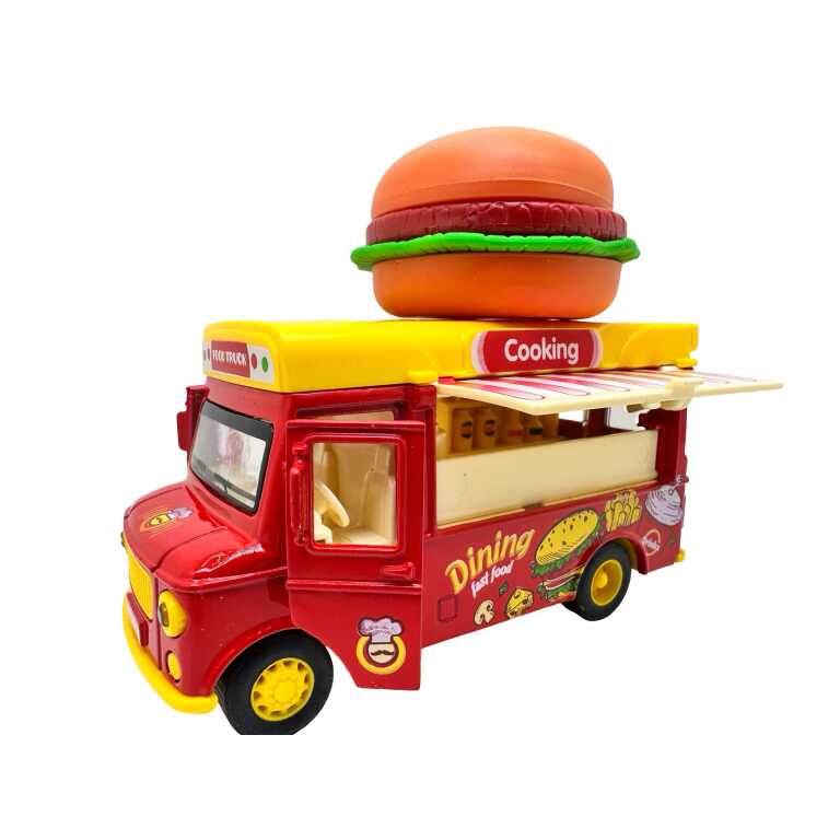 Macheta Food Truck Fast-Food cu Lumini si Sunete 1:36