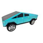 Boxa portabila masina electrica Tesla Cybertruck cu panou solar Bluetooth radio USB - imagine 3