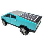 Boxa portabila masina electrica Tesla Cybertruck cu panou solar Bluetooth radio USB - imagine 5
