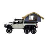 Macheta Ford Raptor alb 6x6 Camper 1:24 replica metal lumini si sunete usa deschisa si compartiment detasabil - imagine 5