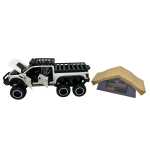 Macheta Ford Raptor alb 6x6 Camper 1:24 replica metal lumini si sunete usa deschisa si compartiment detasabil - imagine 6