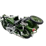 Motocicleta Militara cu Atas din Metal – Model 1:10 cu Lumini si Sunet