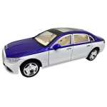 Macheta metal Mercedes Maybach S Class albastru alb 1:24 telecomanda deschidere electrica usi capota portbagaj lumini si sunete - imagine 5