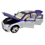 Macheta metal Mercedes Maybach S Class albastru alb 1:24 telecomanda deschidere electrica usi capota portbagaj lumini si sunete - imagine 10