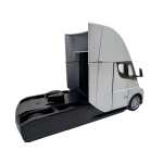 Macheta tir Tesla Semi gri 1:32 replica metal usi deschise sunet si lumini resort - imagine 11