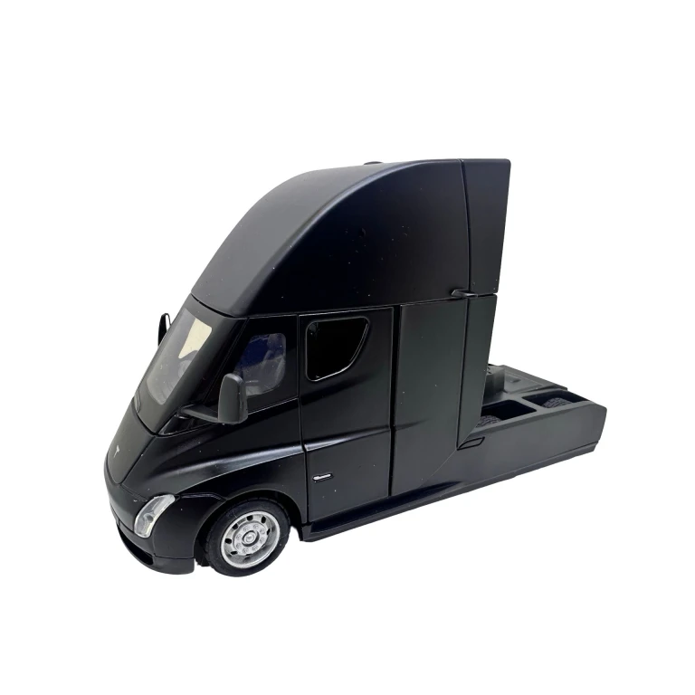 Macheta Tesla Semi cenusie 1:32 replica metal usi deschise sunet si lumini resort