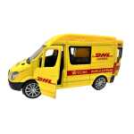 Macheta Mercedes Sprinter DHL Express 1:30 replica metal usi deschise sunete lumini resort - imagine 9