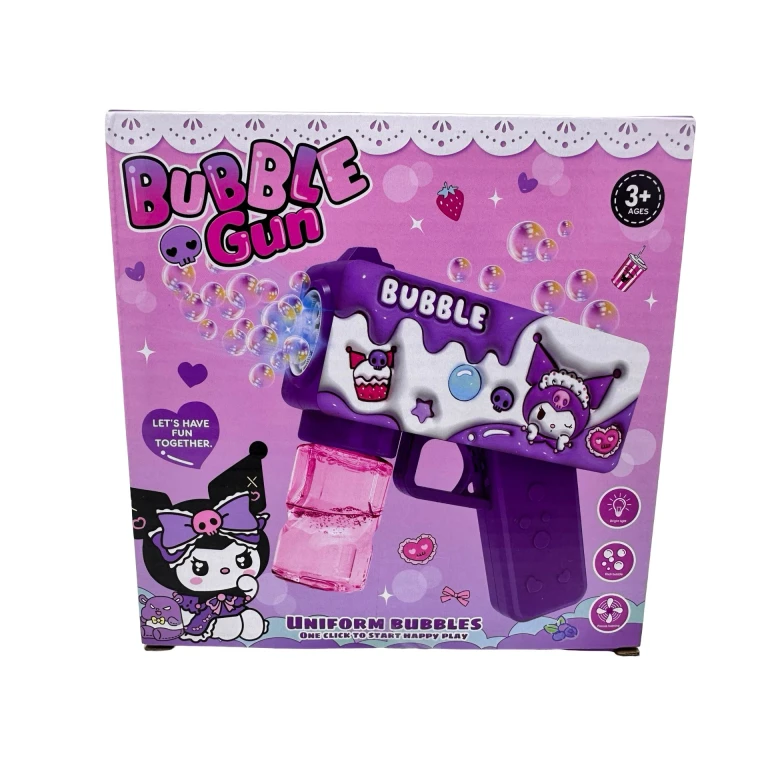 Pistol de baloane automat cu lumini si lichid bubble gun Kuromi
