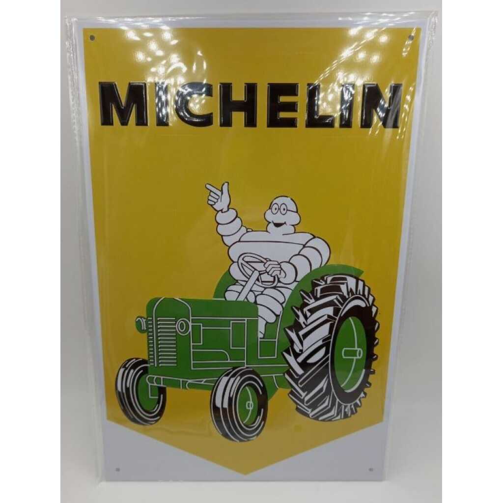 Tablou metalic decorativ Michelin tractor vintage design retro A4