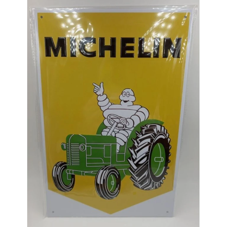 Tablou metalic decorativ Michelin tractor vintage design retro A4