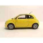 Macheta Fiat 500 Motormax 2009 1:24 replica metal galben - imagine 3