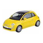 Macheta Fiat 500 Motormax 2009 1:24 replica metal galben - imagine 5