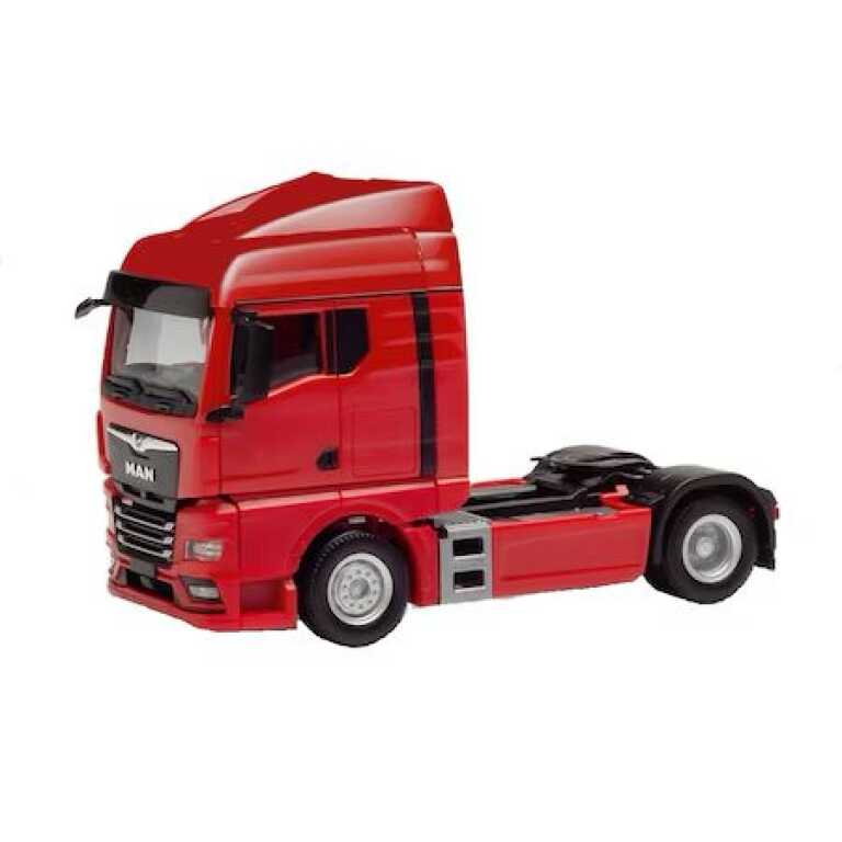 Macheta Cap Tractor MAN TGX XXL 2 axe 1:64 replica metal rosu